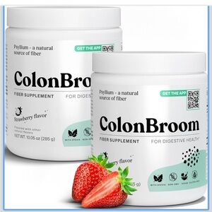 ColonBroom Psyllium Husk Powder (Strawberry) - Colon Cleanse 100 Servings